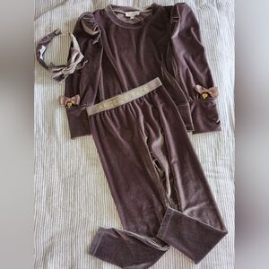 Angel's Face Tan Velour Jogger Set Sz 6 7